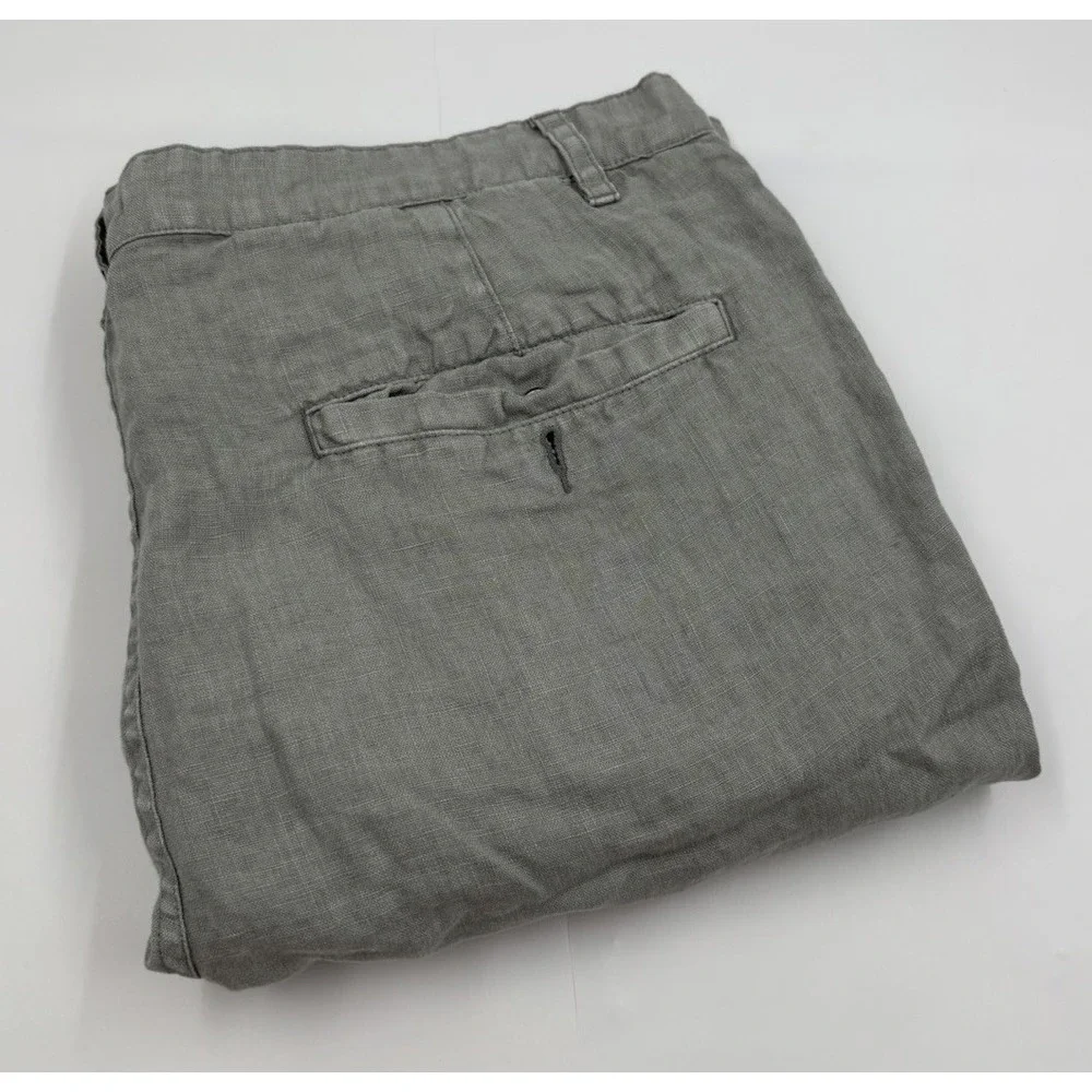 Carbon 2‎ Cobalt Men's 38 Gray Linen Flat Front Chino Shorts